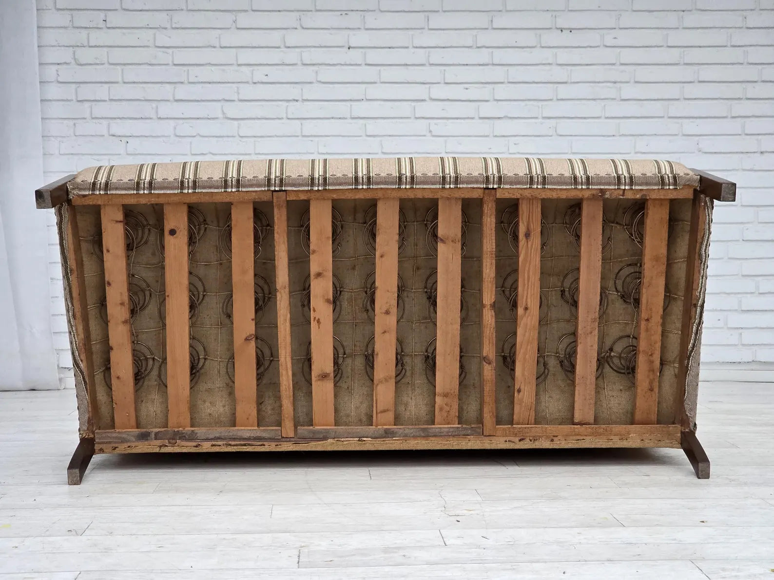 1950s_Danish_Two_Seater_Sofa_in_Green_Fabric,_Denmark
