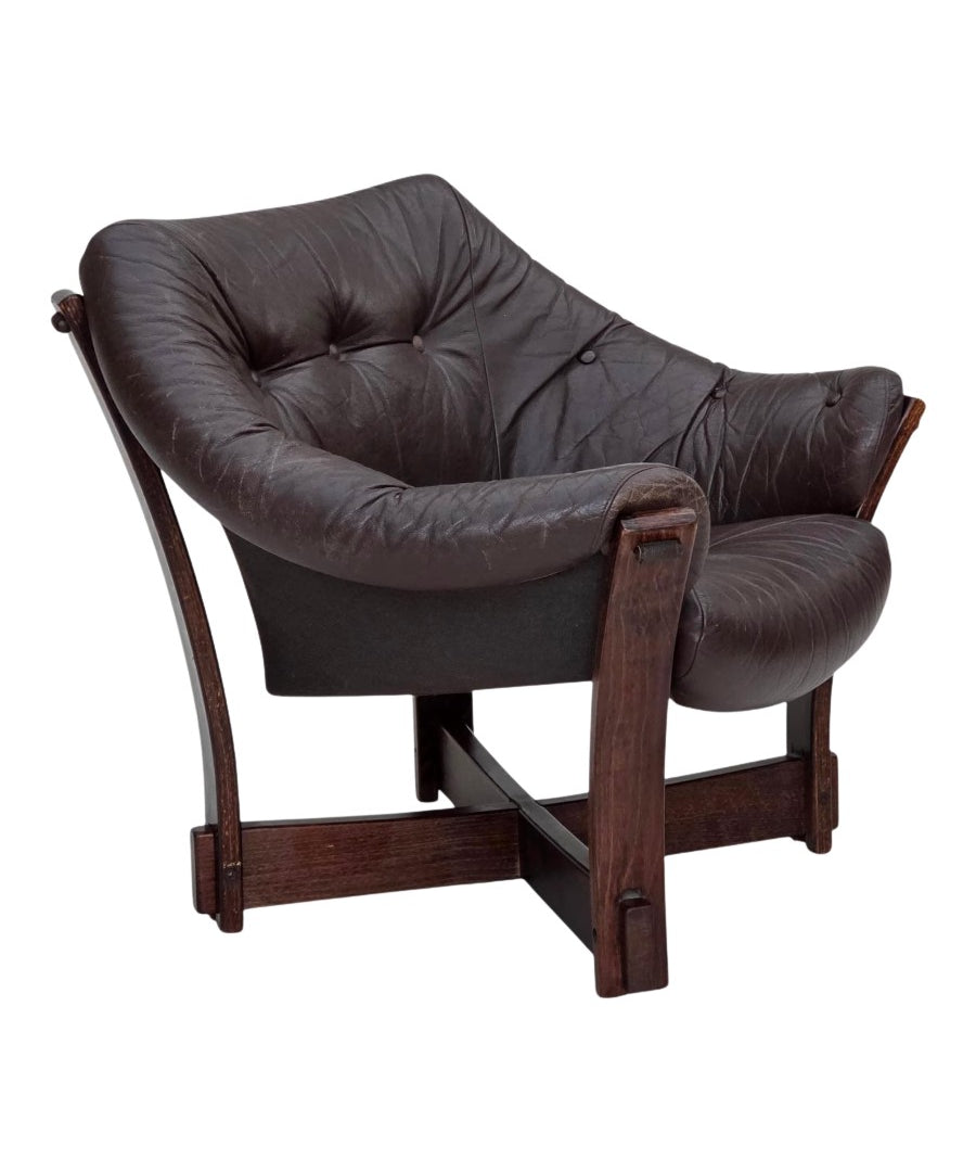 Scandinavian_Modern_Armchair,_Upholstered_Wood_Frame,_1970s_Denmark