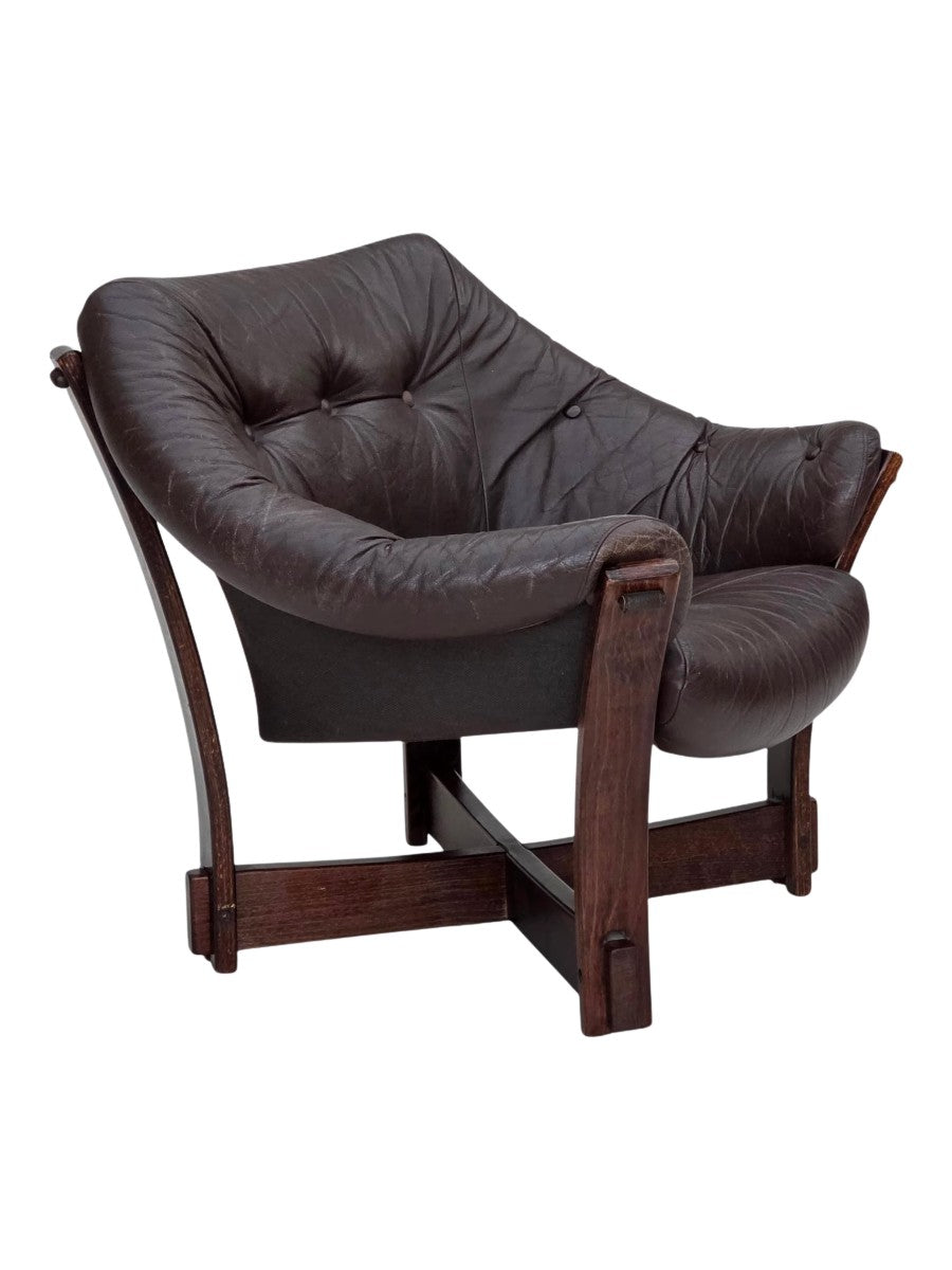 Scandinavian_Modern_Armchair,_Upholstered_Wood_Frame,_1970s_Denmark