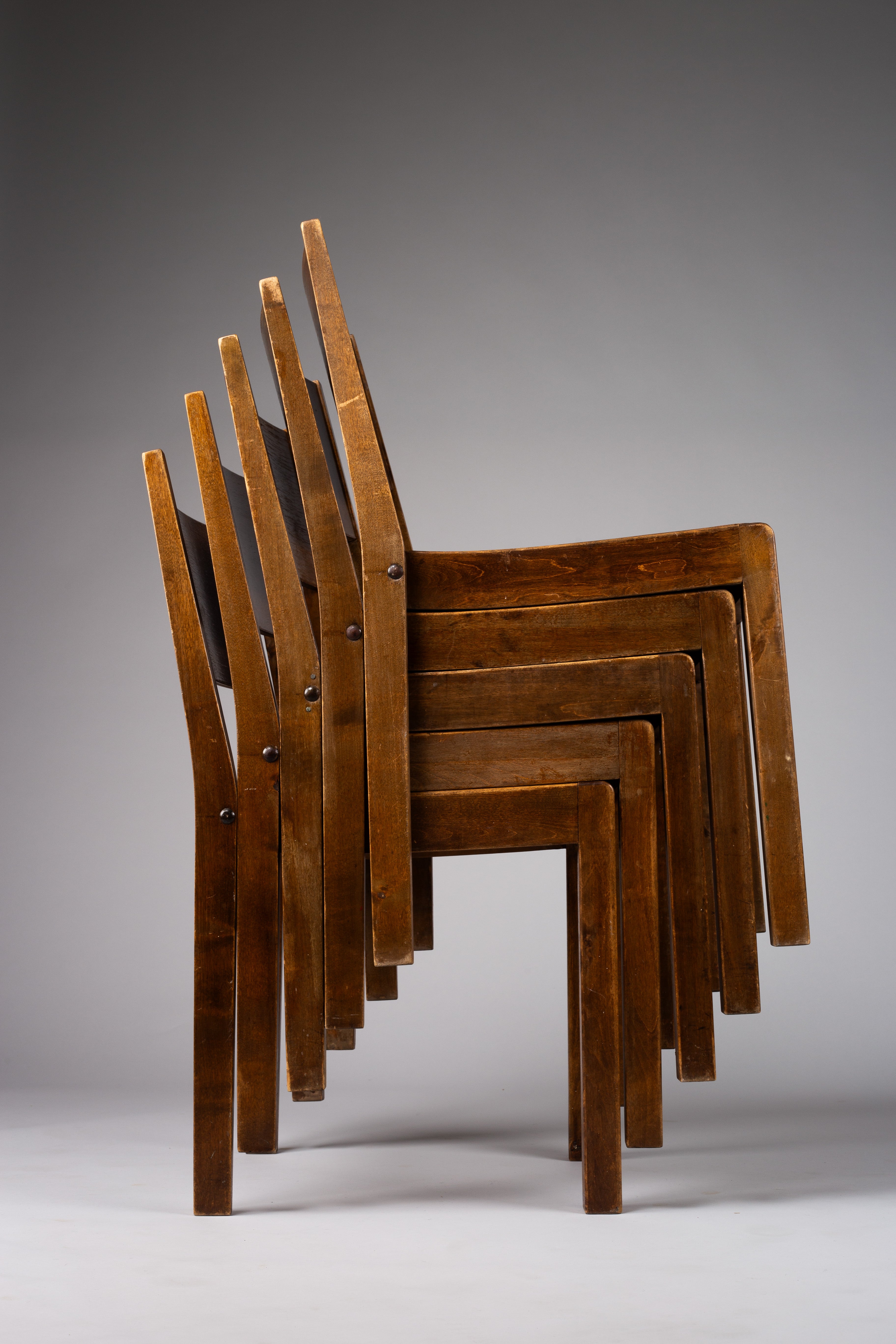 Set_of_5_Sven_Markelius_Birch_Stacking_Chairs,_1930s