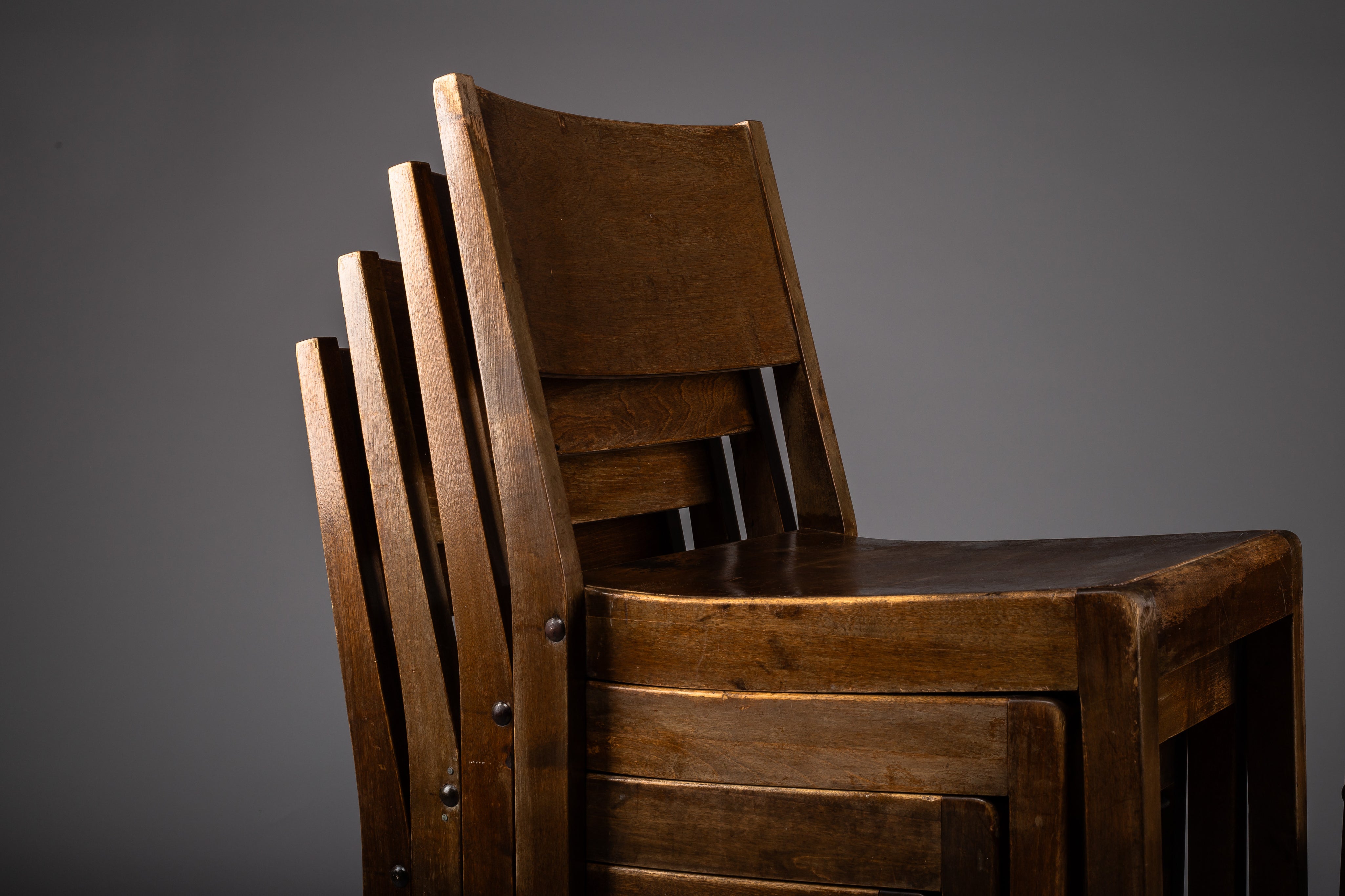 Set_of_5_Sven_Markelius_Birch_Stacking_Chairs,_1930s