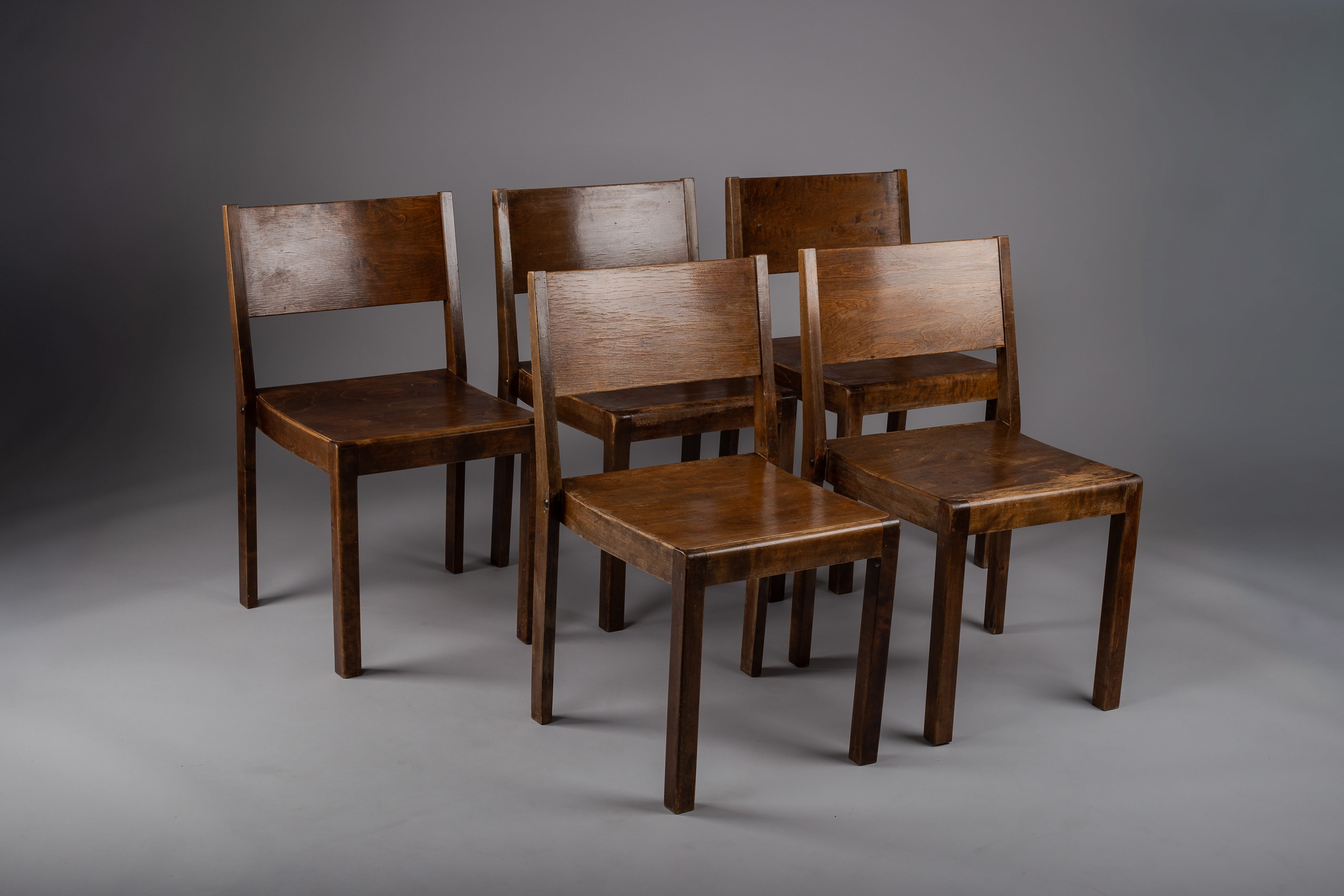 Set_of_5_Sven_Markelius_Birch_Stacking_Chairs,_1930s