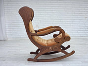 Scandinavian_Rocking_Chair,_Dark_Beech_Wood_&_Velour_1960s_Denmark