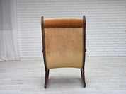Scandinavian_Rocking_Chair,_Dark_Beech_Wood_&_Velour_1960s_Denmark