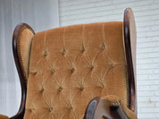 Scandinavian_Rocking_Chair,_Dark_Beech_Wood_&_Velour_1960s_Denmark