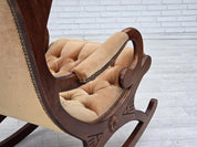 Scandinavian_Rocking_Chair,_Dark_Beech_Wood_&_Velour_1960s_Denmark