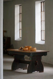 Scandinavian_Rustic_Folk_Art_Dining_Table_in_Stained_Pine,_Sweden,_Early_20th_Century
