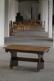 Scandinavian_Rustic_Folk_Art_Dining_Table_in_Stained_Pine,_Sweden,_Early_20th_Century