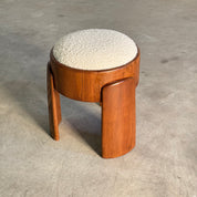 Sculptural_Ash_Wood_Stool_with_Dedar_Milano_Bouclé_Ivory_by_FORME