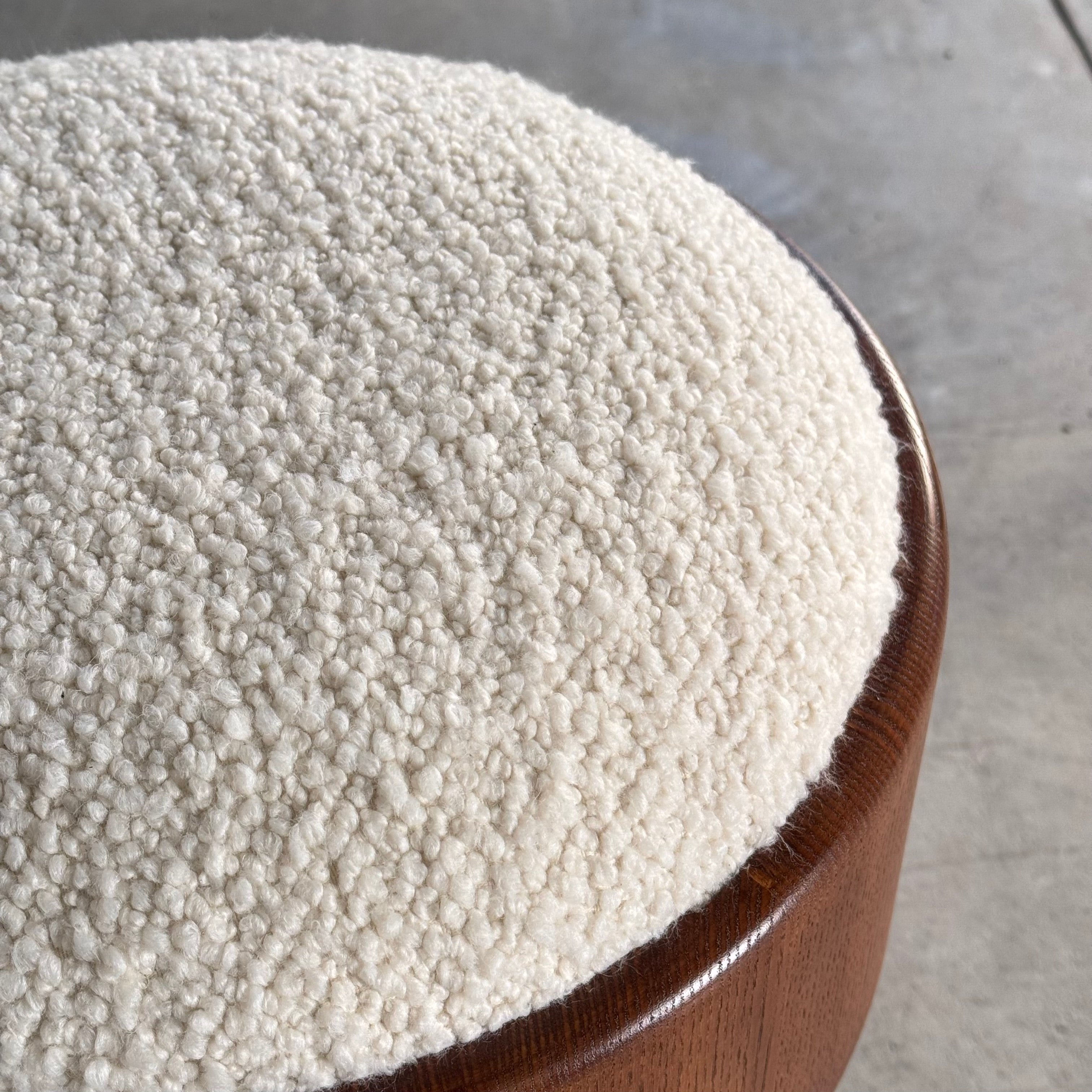 Sculptural_Ash_Wood_Stool_with_Dedar_Milano_Bouclé_Ivory_by_FORME