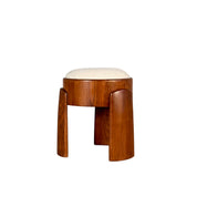 Sculptural_Ash_Wood_Stool_with_Dedar_Milano_Bouclé_Ivory_by_FORME