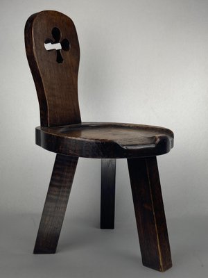 Sculptural_Brutalist_Oak_Tripod_Stool,_1960s,_Europe