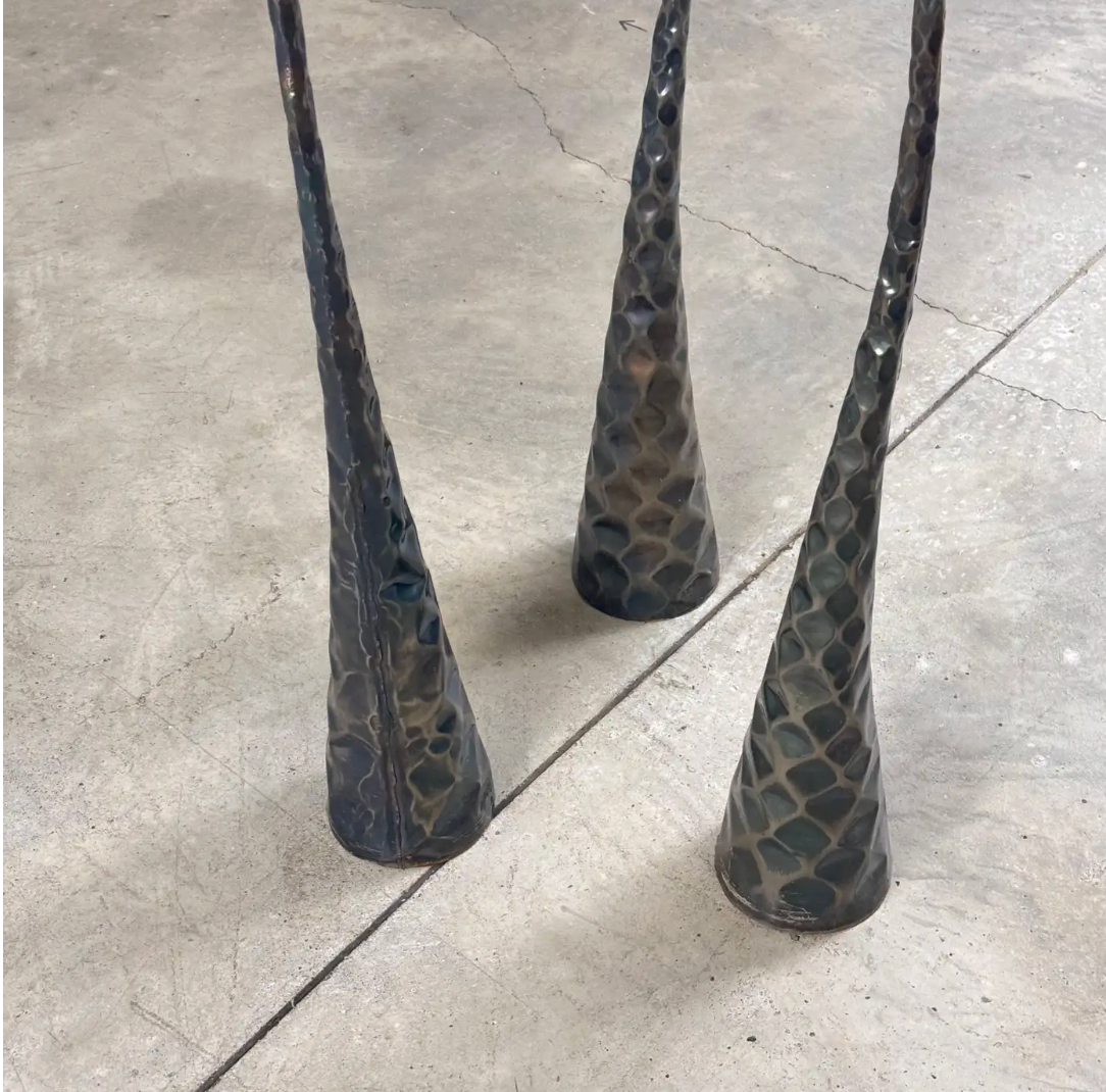 Set_of_3_Sculptural_Burnished_Metal_Floor_Candle_Holders,_Italy,_1980s