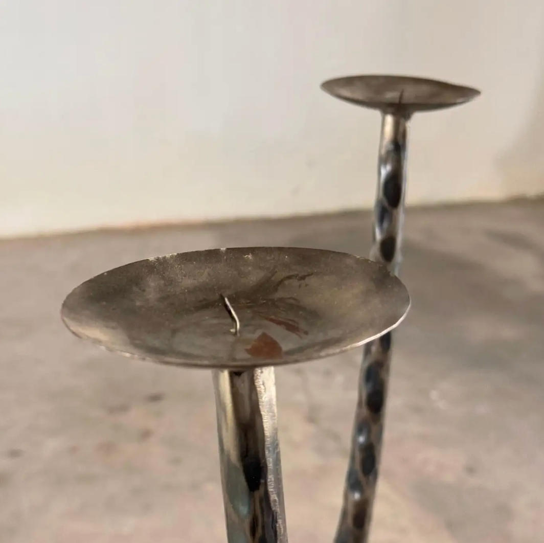 Set_of_3_Sculptural_Burnished_Metal_Floor_Candle_Holders,_Italy,_1980s