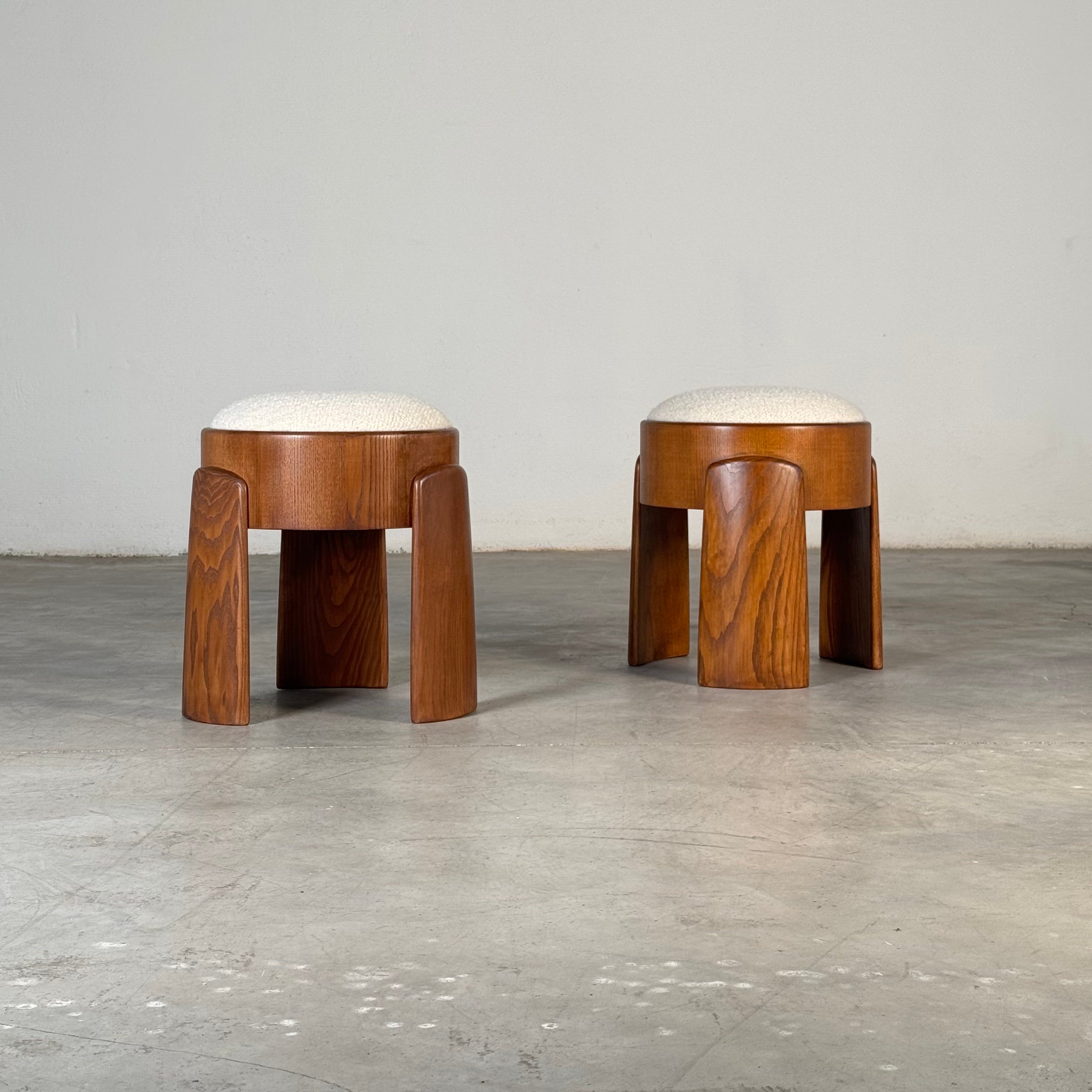 Set_of_2_Ash_Wood_Stools_with_Dedar_Milano_Bouclé_Ivory_by_FORME