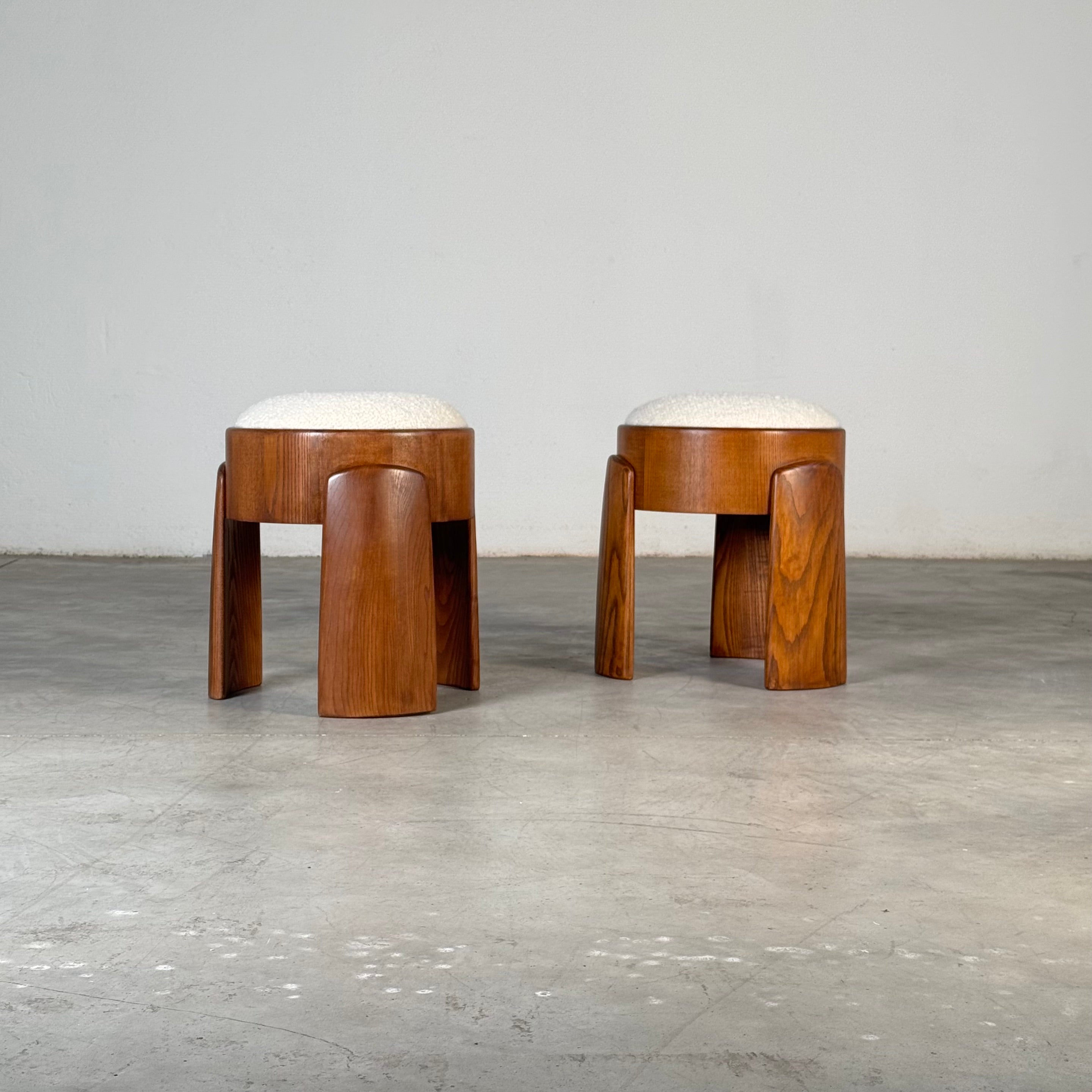 Set_of_2_Ash_Wood_Stools_with_Dedar_Milano_Bouclé_Ivory_by_FORME