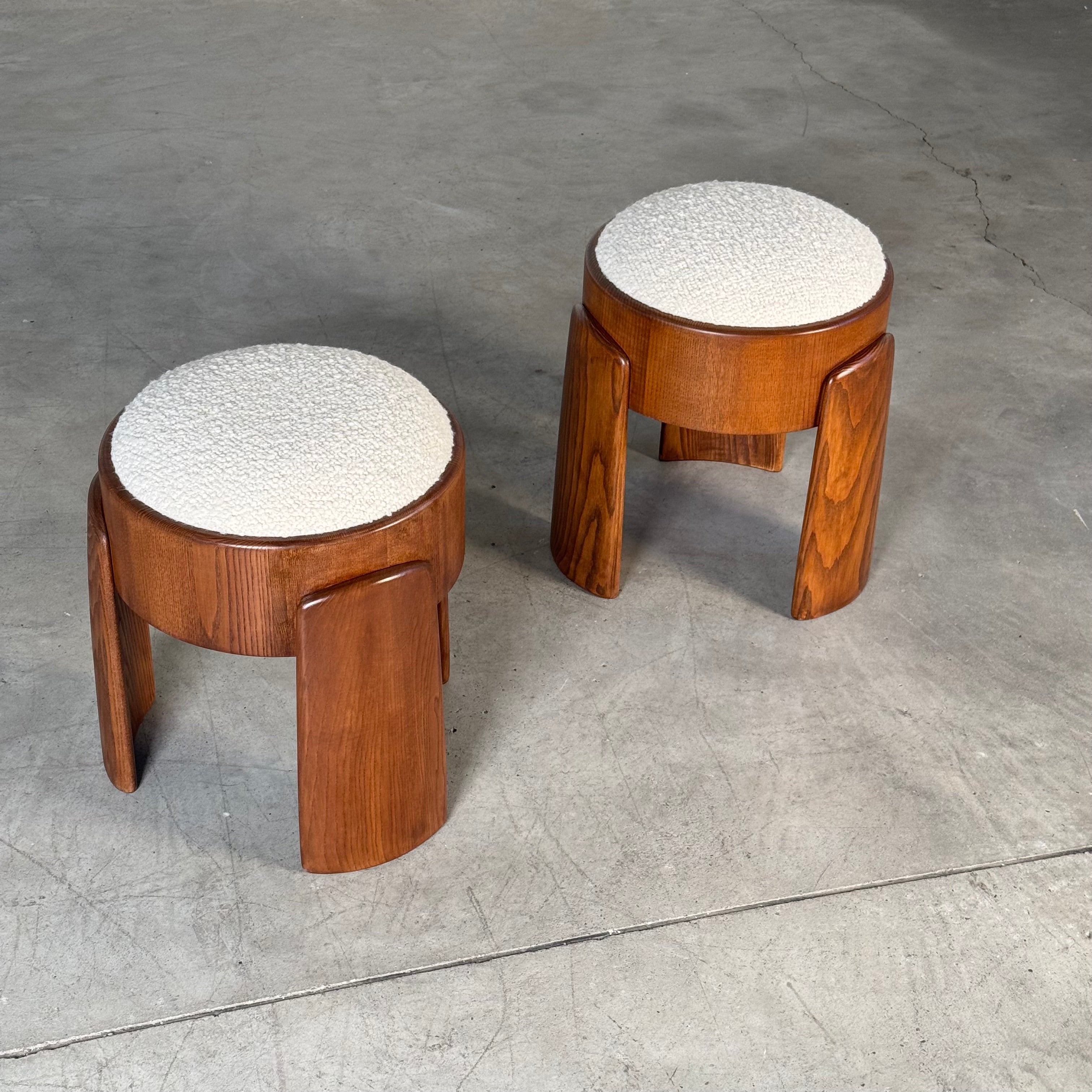 Set_of_2_Ash_Wood_Stools_with_Dedar_Milano_Bouclé_Ivory_by_FORME