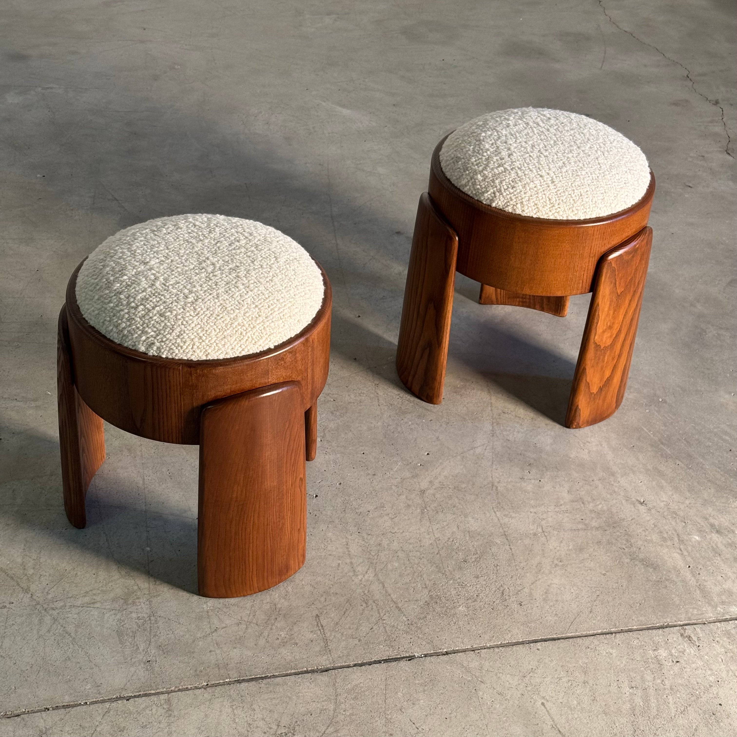 Set_of_2_Ash_Wood_Stools_with_Dedar_Milano_Bouclé_Ivory_by_FORME