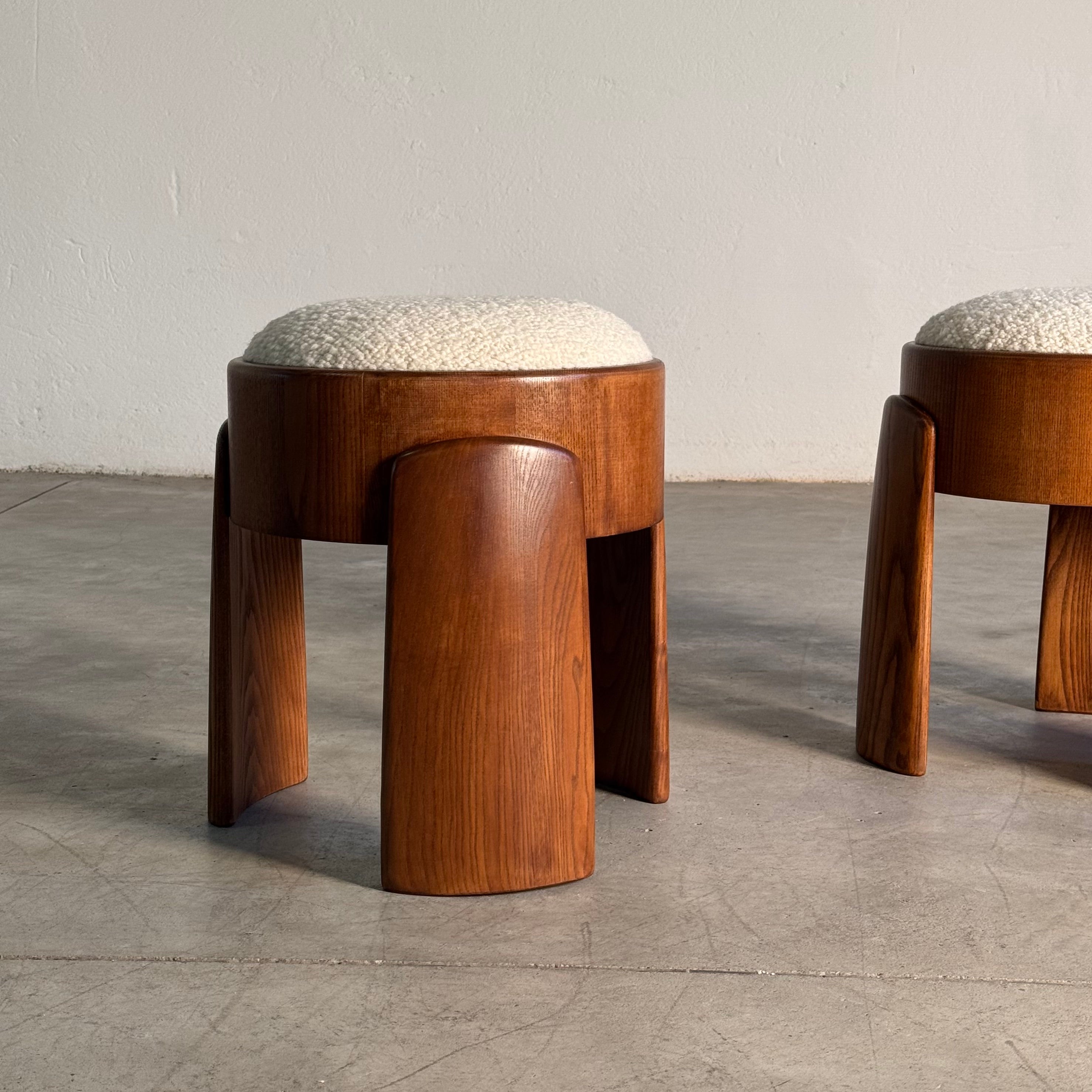 Set_of_2_Ash_Wood_Stools_with_Dedar_Milano_Bouclé_Ivory_by_FORME