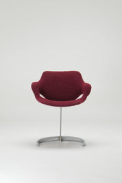 Scimitar_Dining_Set_by_Boris_Tabacoff_for_MMM,_Chrome_and_Bouclé_Dining_Suite,_France,_1971