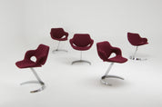 Scimitar_Dining_Set_by_Boris_Tabacoff_for_MMM,_Chrome_and_Bouclé_Dining_Suite,_France,_1971