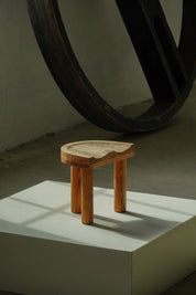 Sculptural_Swedish_Folk_Art_Pine_Stool,_Mid_Century,_1950s