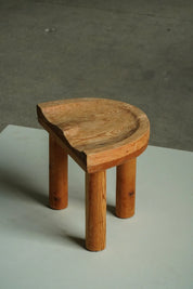 Sculptural_Swedish_Folk_Art_Pine_Stool,_Mid_Century,_1950s