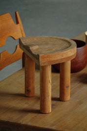 Sculptural_Swedish_Folk_Art_Pine_Stool,_Mid_Century,_1950s