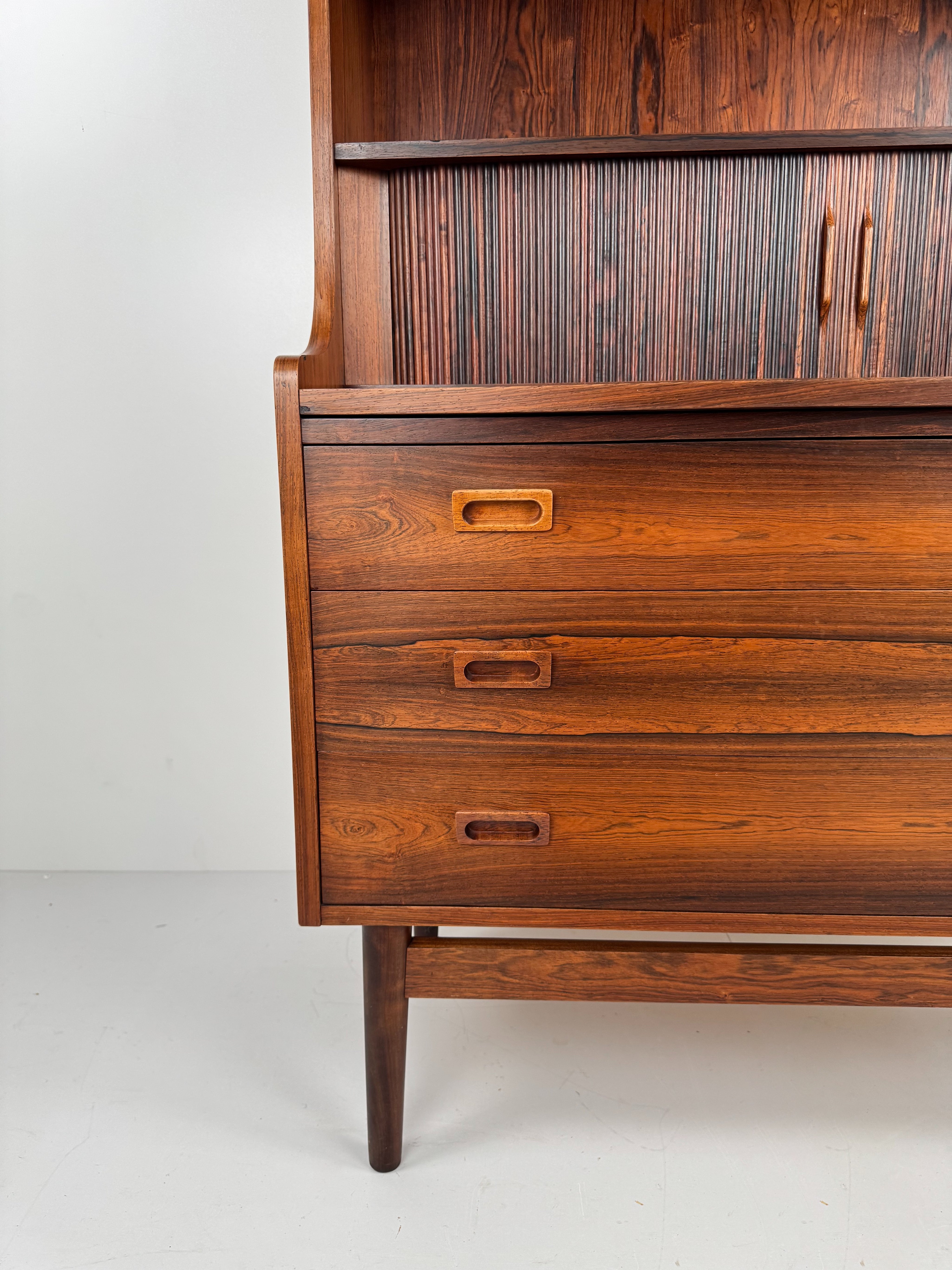 Rosewood_Secretary_Bookcase_with_Desk_by_Johannes_Sorth_for_Nexø_Møbelfabrik,_Denmark,_1966
