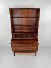 Rosewood_Secretary_Bookcase_with_Desk_by_Johannes_Sorth_for_Nexø_Møbelfabrik,_Denmark,_1966