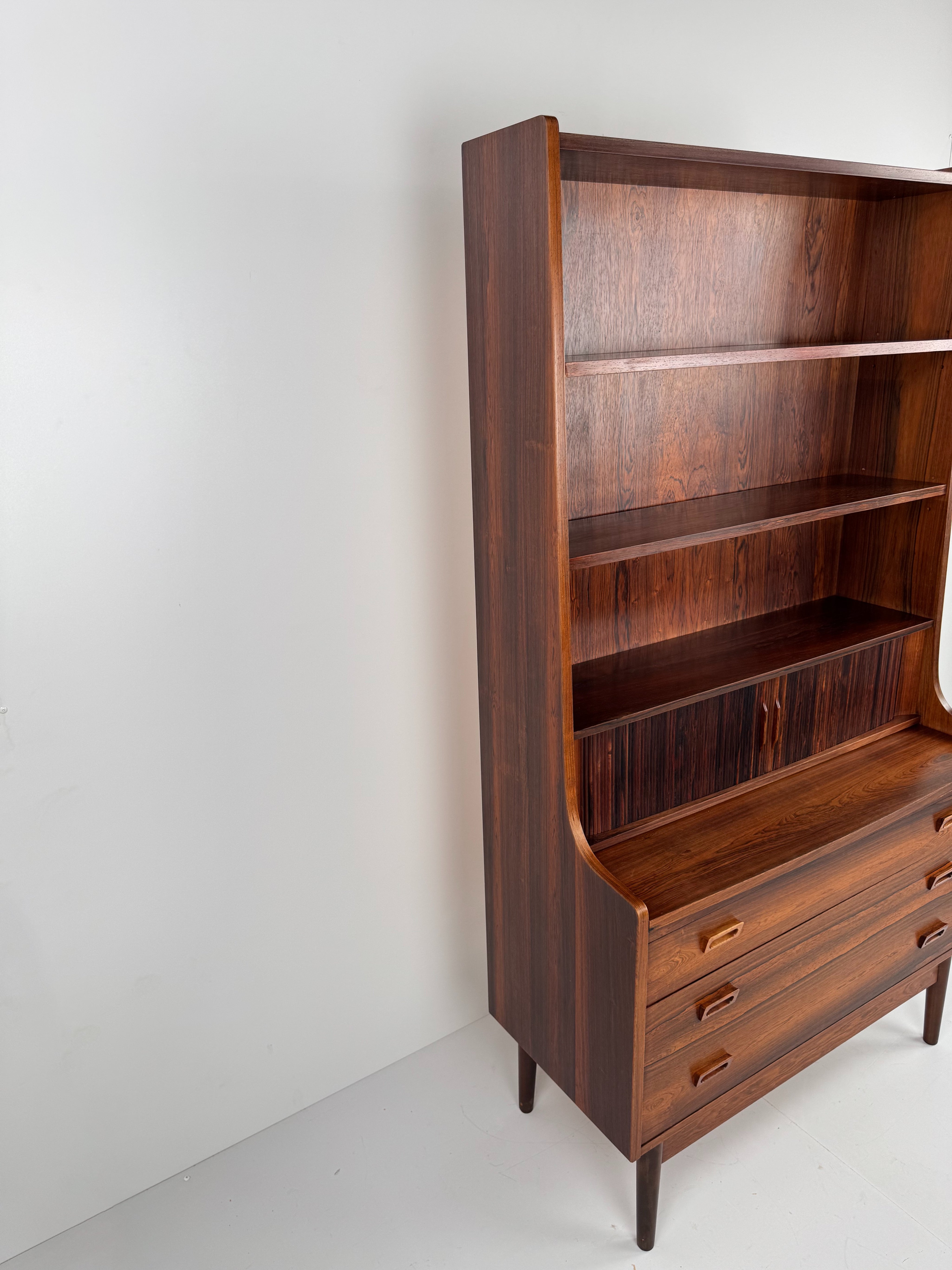 Rosewood_Secretary_Bookcase_with_Desk_by_Johannes_Sorth_for_Nexø_Møbelfabrik,_Denmark,_1966