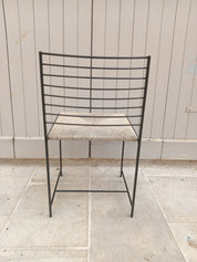 Set_of_4_Alice_Dining_Chairs_by_Giorgio_Cattelan_for_Cidue,_Metal_Frames_and_Woven_Straw_Seats,_Italian_Design