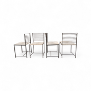 Set_of_4_Alice_Dining_Chairs_by_Giorgio_Cattelan_for_Cidue,_Metal_Frames_and_Woven_Straw_Seats,_Italian_Design