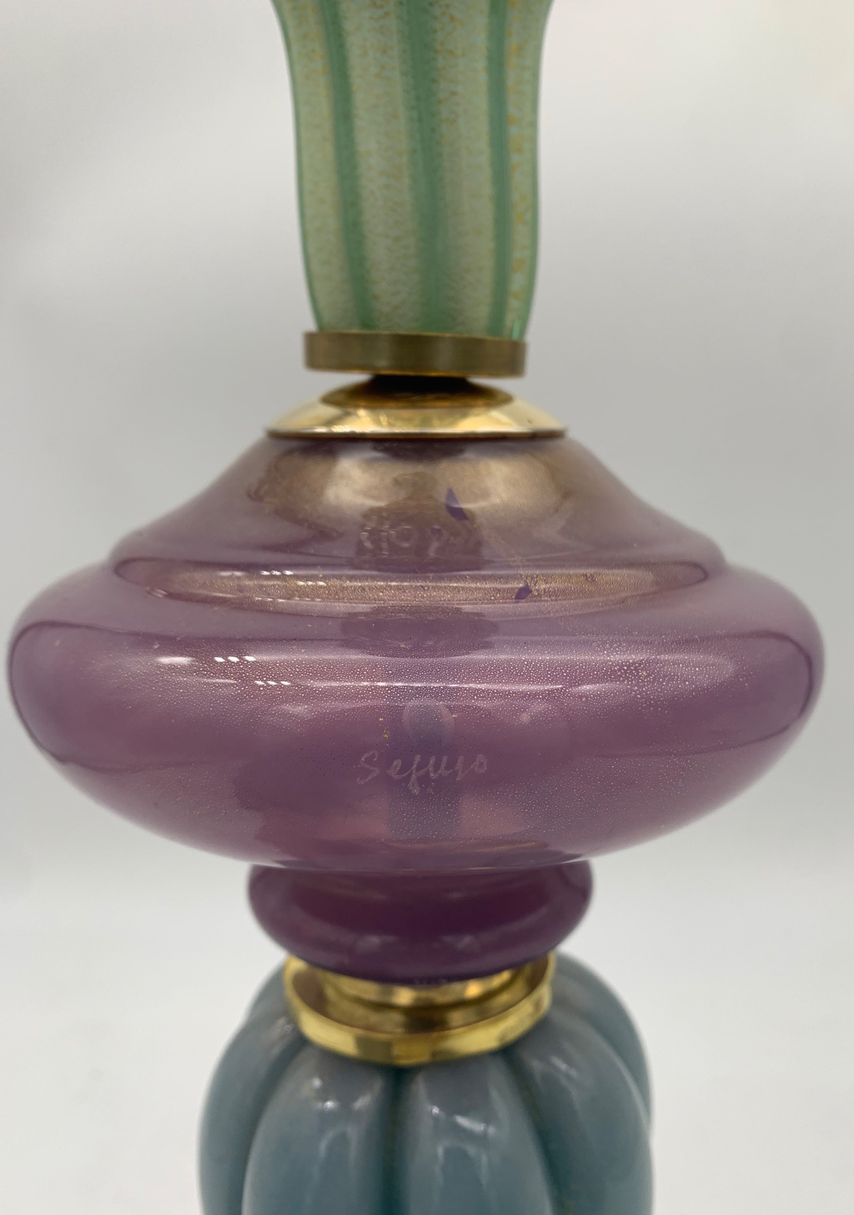 Seguso_Murano_Glass_Table_Lamp_with_Pleated_Shade,_Italian_Vintage_Lighting