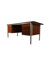 Selene_Executive_Desk_by_ORA_Acciaio,_Wood_Veneer_and_Metal,_Italy,_1970s
