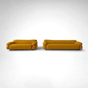 Set_of_2_Sesann_yellow_bouclé_sofa_by_Gianfranco_Frattini_for_Cassina