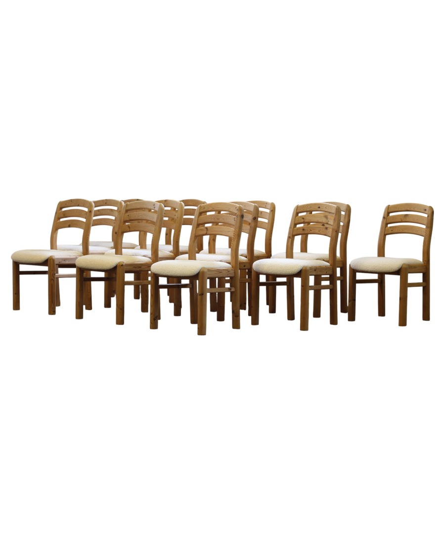 Set_of_12_Danish_Solid_Pine_Dining_Chairs_by_Dyrlund_with_New_Bouclé_Upholstery,_1970s-1980s