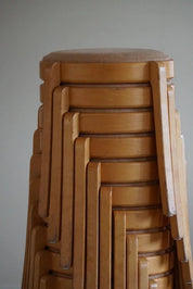 Set_of_14_Swedish_Stackable_Birch_Stools_by_Form_&_Miljø,_1980s