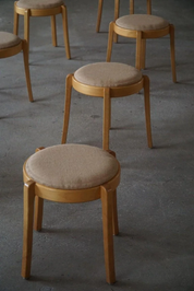 Set_of_14_Stackable_Stools_in_Birch_&_Hessian_in_Swedish_Modern,_1980s