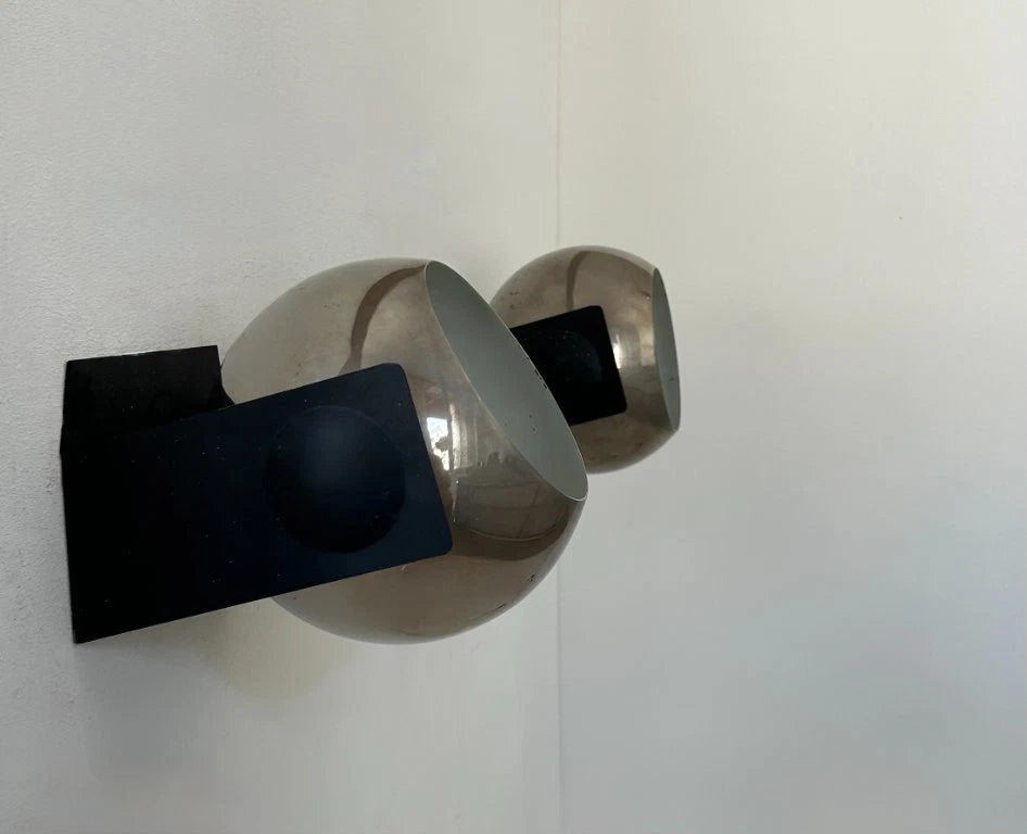 Set_of_2_Adjustable_Chrome_and_Black_Metal_Wall_Sconces,_France_1970s