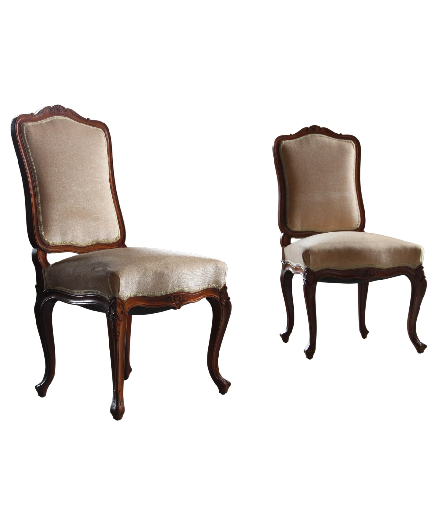 Set_of_2_Antique_Danish_Rococo_Revival_Armchairs_with_Carved_Walnut_Frames_and_Velvet_Upholstery,_19th_Century