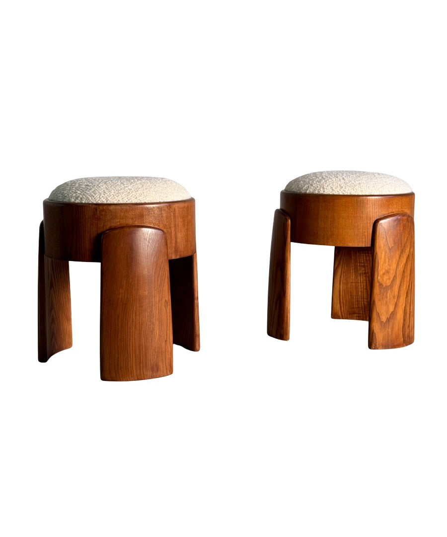 Set_of_2_Ash_Wood_Stools_with_Dedar_Milano_Bouclé_Ivory_by_FORME