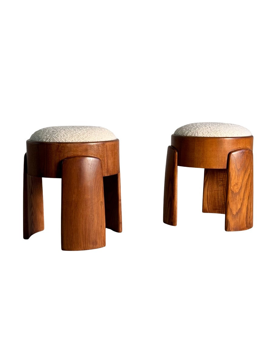 Set_of_2_Ash_Wood_Stools_with_Dedar_Milano_Bouclé_Ivory_by_FORME