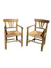Set_of_2_Bobbin_Turned_Side_Chairs_with_Rush_Seats,_1950s,_Germany