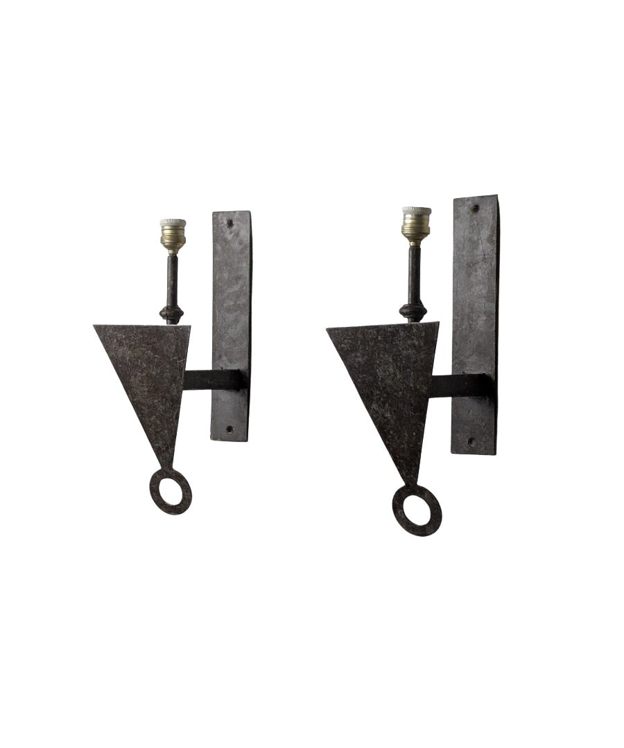 Set_of_2_Brutalist_Geometric_Metal_Wall_Sconces,_1970s