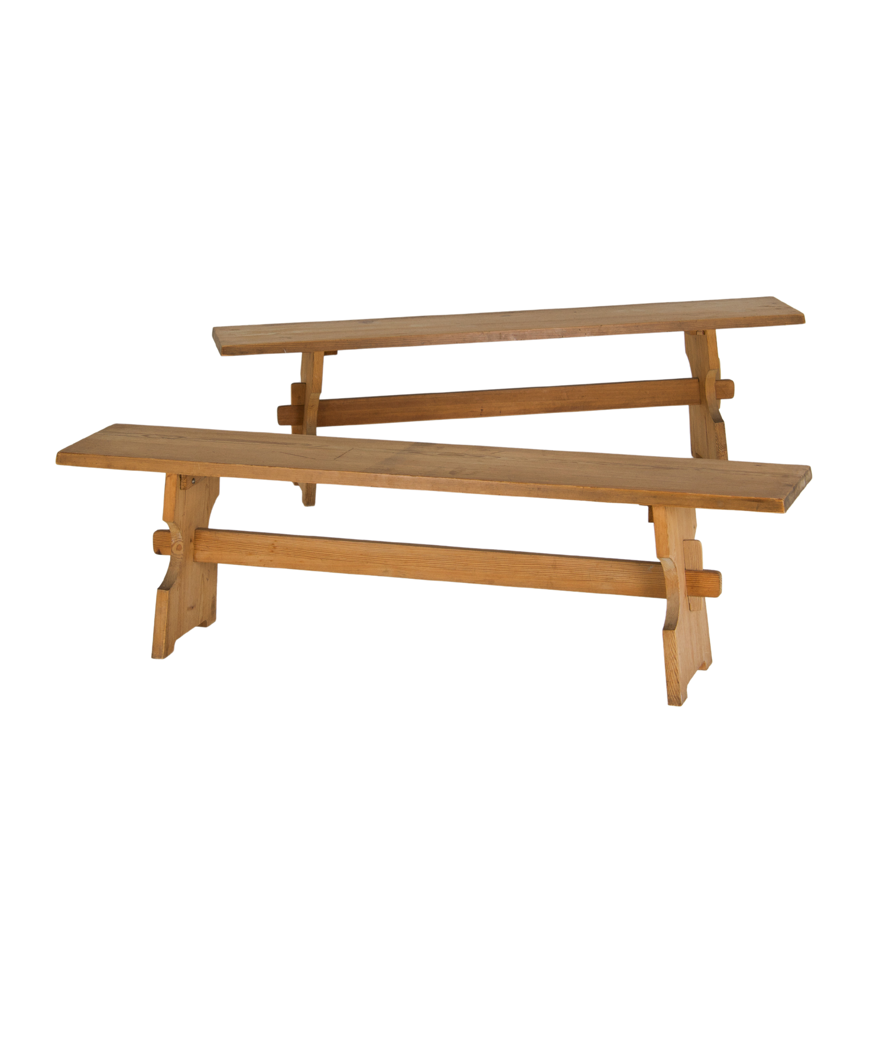 Set_of_2_Brutalist_Solid_Pine_Benches,_Europe,_1960s–1970s