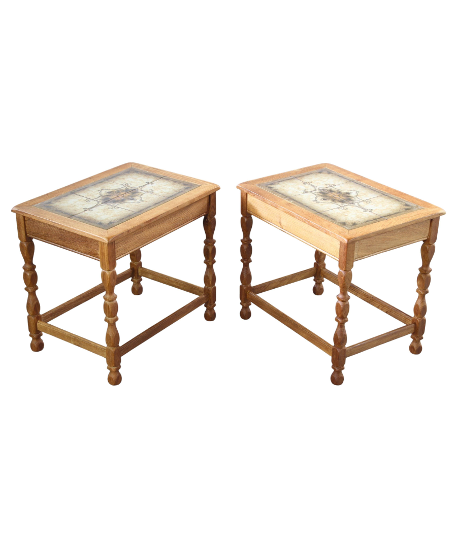 Set_of_2_Danish_Brutalist_Oak_Bedside_Tables_with_Ceramic_Tile_Tops,_Henning_Kjærnulf_Style,_1960s-1970s