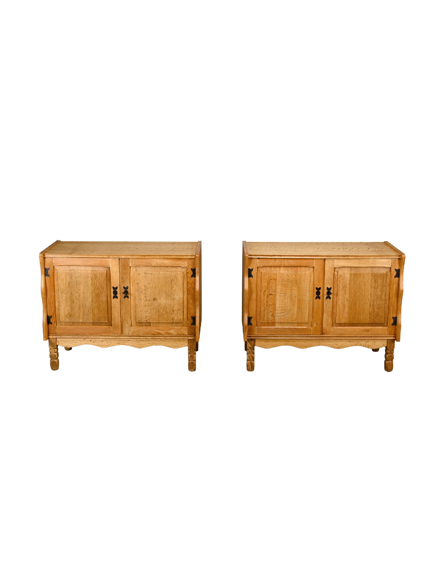 Set_of_2_Danish_Brutalist_Oak_Cabinets_Attributed_to_Henning_Kjærnulf,_1960s