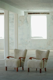 Set_of_2_Danish_Modern_Oak_Lounge_Chairs_with_Shearling_Lambswool,_Denmark,_1950s