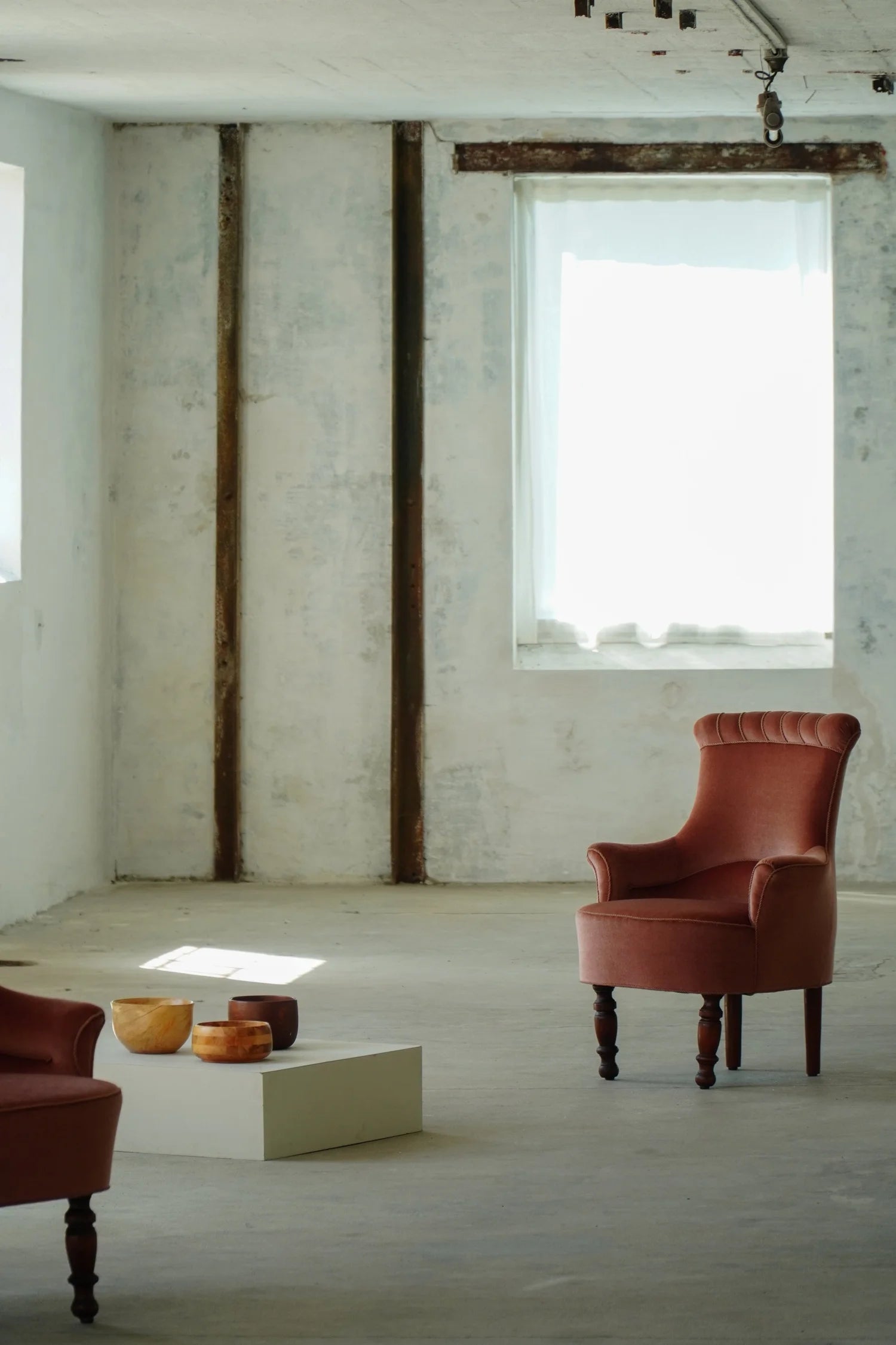 Set_of_2_Danish_Modern_Wingback_Lounge_Armchairs_in_Pink_Velour,_Denmark,_1940s